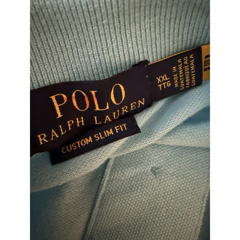 Polo Ralph Lauren Shirt Mens Custom Slim Fit Polo Shirt Blue Size XXL NWT Read